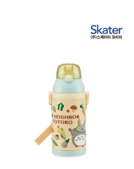 [스케이터] 캐릭터 물병 토토로 푸드컬러 3D 원터치 스테인레스 스트로 보틀 380ML - 상품 이미지