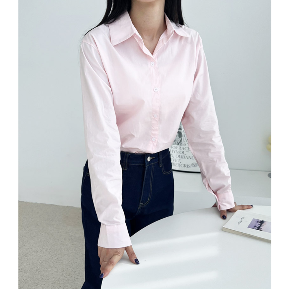 면접용블라우스 여성 긴팔 셔츠 레이어드 루즈핏 남방 - 상세 이미지 2