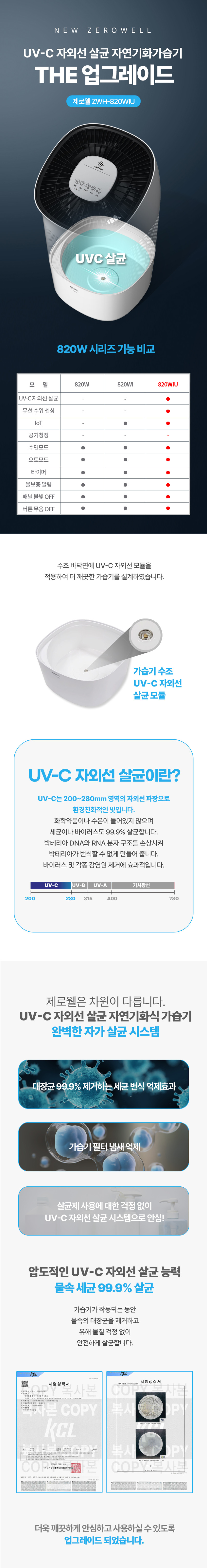 제로웰 자연 기화식가습기 IoT UV살균 대용량 ZWH-820WIU 판매처 상세 정보 이미지 1