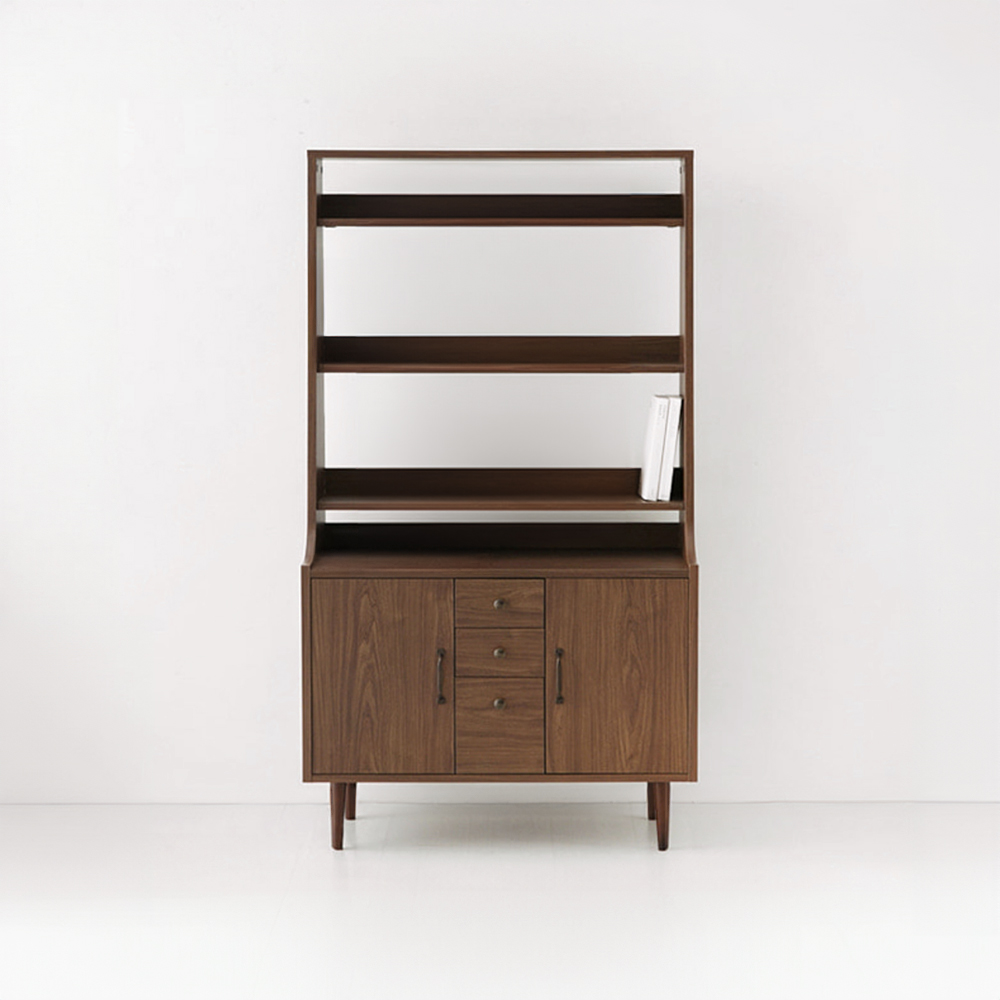 폴라보 콘솔수납장 CAM16090 900X400X1600MM, 5단, 브라운 월넛베니어 1597.4303