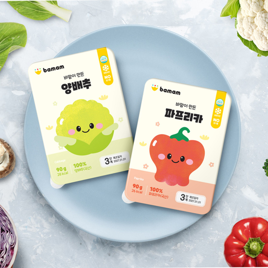 바맘 야채 큐브 양배추 외 45종 15g x 6구 채소 토핑 재료 죽 미음 [원산지:상세설명에 표시]