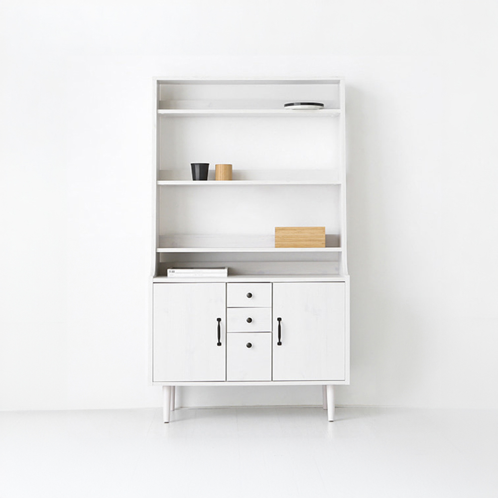 폴라보 콘솔수납장 CAM16090 900X400X1600MM, 5단, 화이트파인베니어 1603.6203