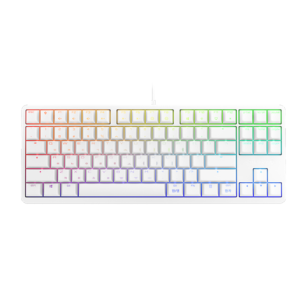 체리 키보드 G80 3000S RGB TKL 화이트 청축 텐키리스 기계식 유선 키보드 - 메인 이미지
