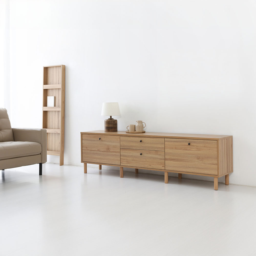 폴라보 TV거실장 서랍형 TBM54190D 1900x395x540mm, 캄포어베니어 0439.3204