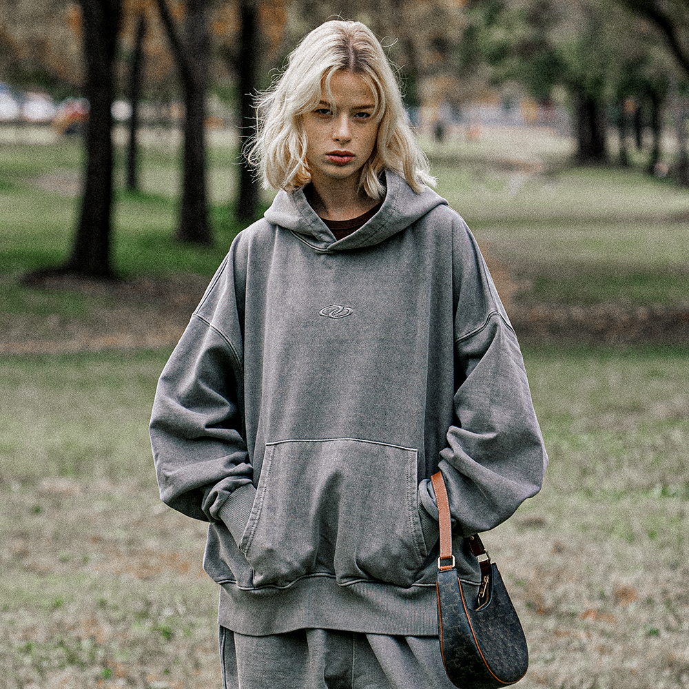 MAVRK(매버릭),  빈티지 피그먼트 워싱 후드 티셔츠 그레이 - 상품 이미지