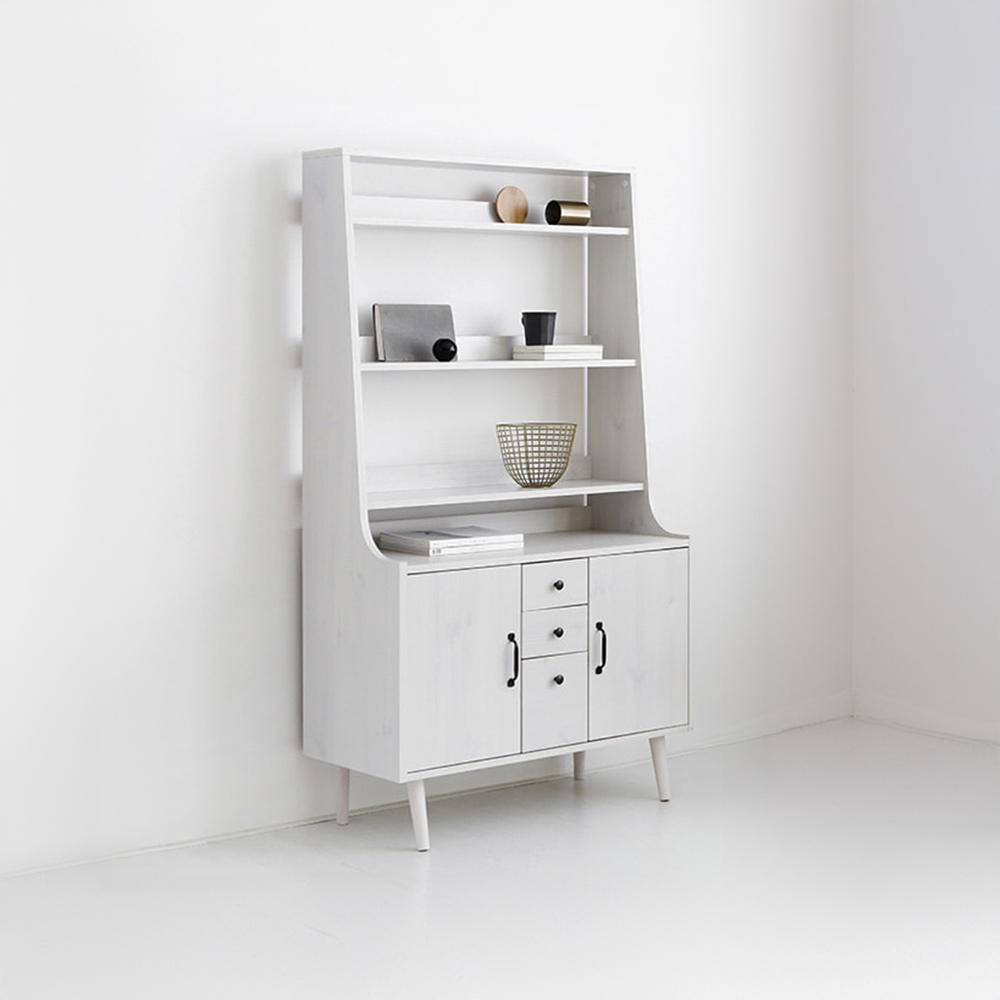 폴라보 콘솔수납장 CAM16090 900X400X1600MM, 5단, 화이트파인베니어 1603.6203