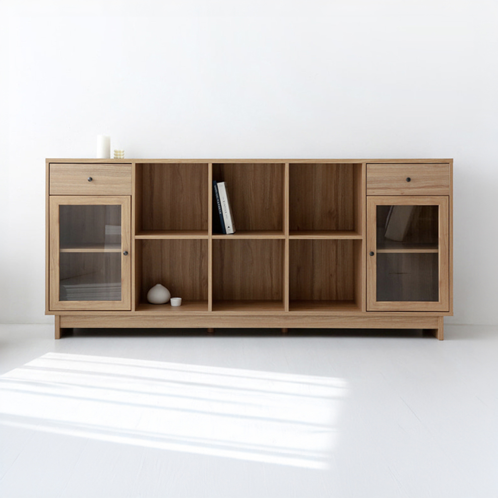 폴라보 콘솔수납장 21097 CAM97210 2100x400x973mm, 2단, 캄포어베니어 7941.4898