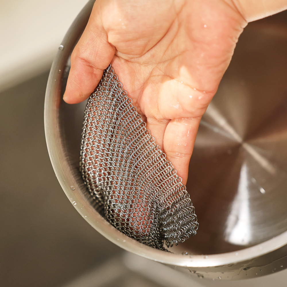 스텐링 철 수세미 반영구 제로웨이스트 316L 텀블러 세척수세미 12x12cm