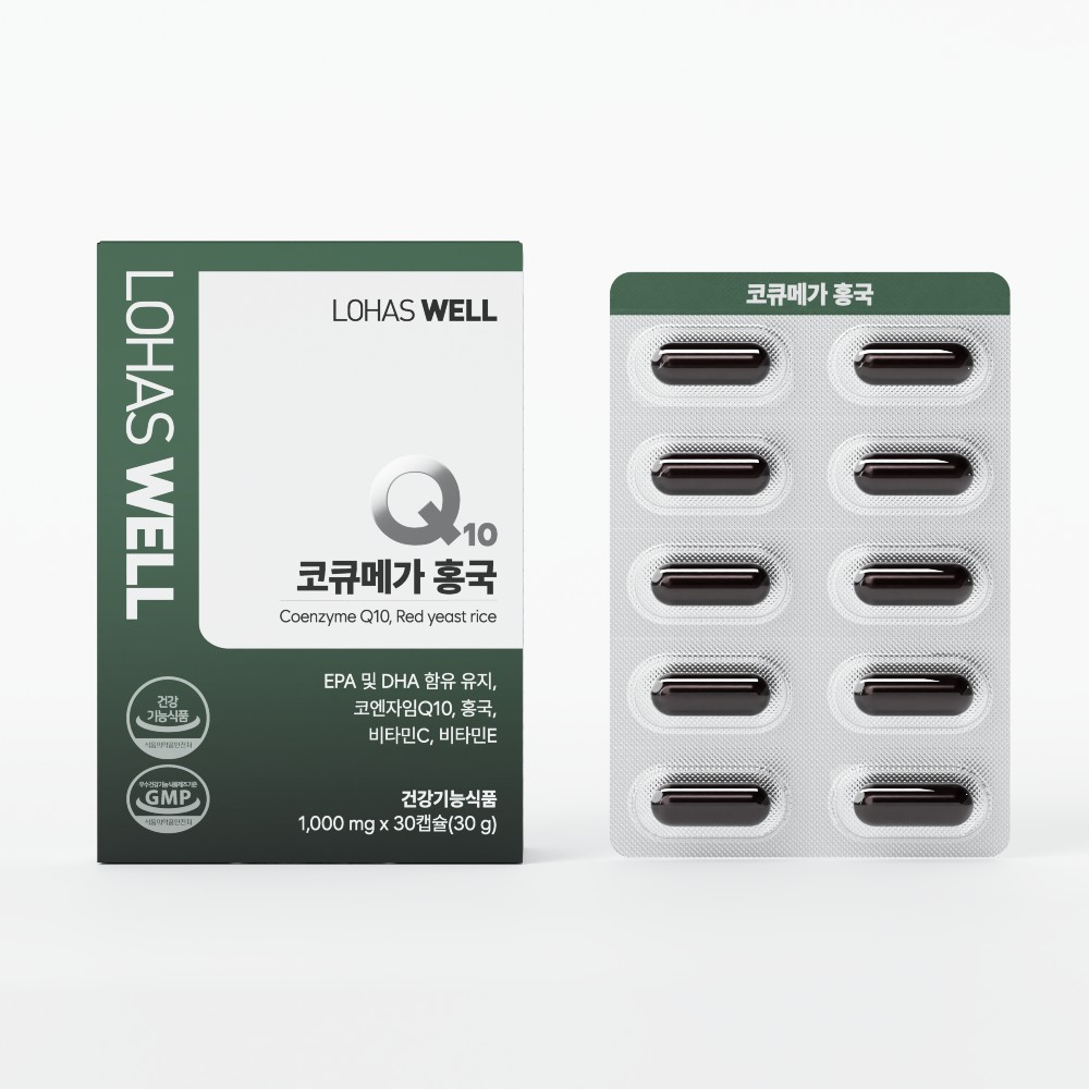 하루 1캡슐 혈압관리 로하스웰 코엔자임Q10 코큐메가 홍국 30캡슐, 3개 - 상세 이미지 4