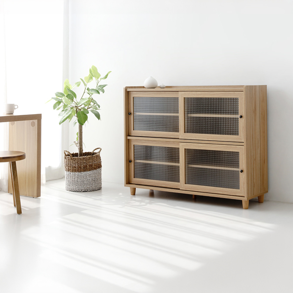 폴라보 수납장 넓은 4문 B형 1195x400x970mm, 2단, 캄포어베니어 4028.0070 - 상세 이미지 4