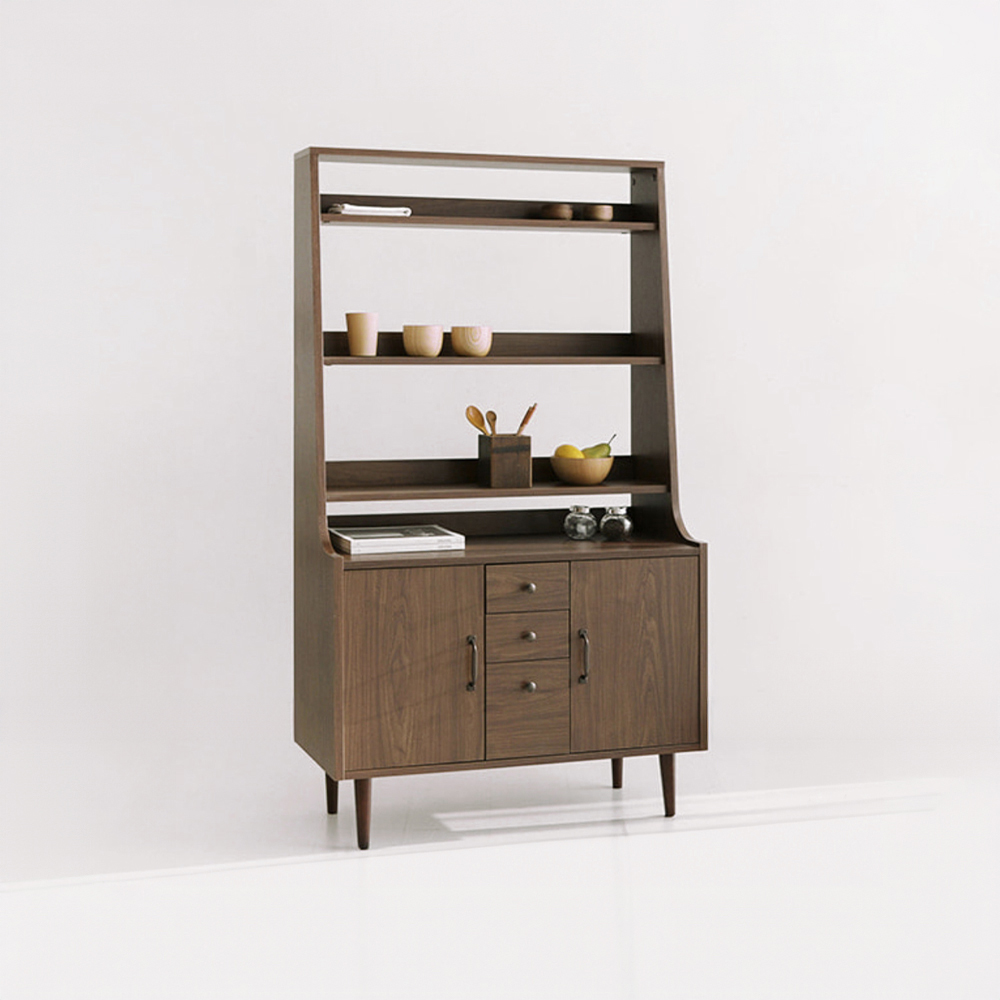 폴라보 콘솔수납장 CAM16090 900X400X1600MM, 5단, 브라운 월넛베니어 1597.4303