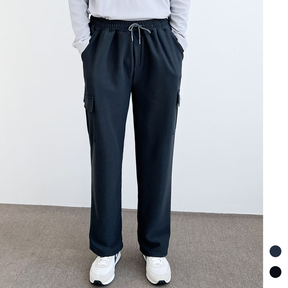 남자통큰바지 통넓은 와이드 남성 겨울 기모 카고 트레이닝 팬츠 - 상품 이미지