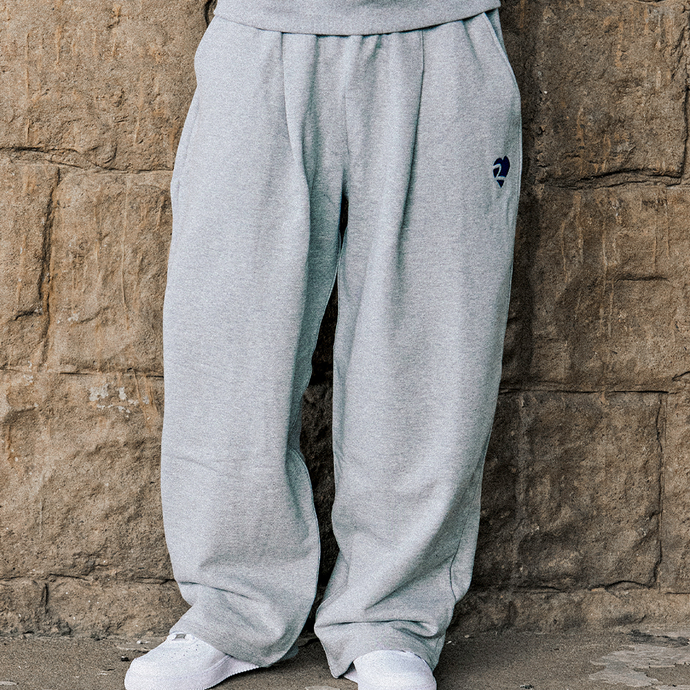 MAVRK 매버릭 MVR 하트 로고 와이드 스웻 팬츠 그레이 - 상품 이미지