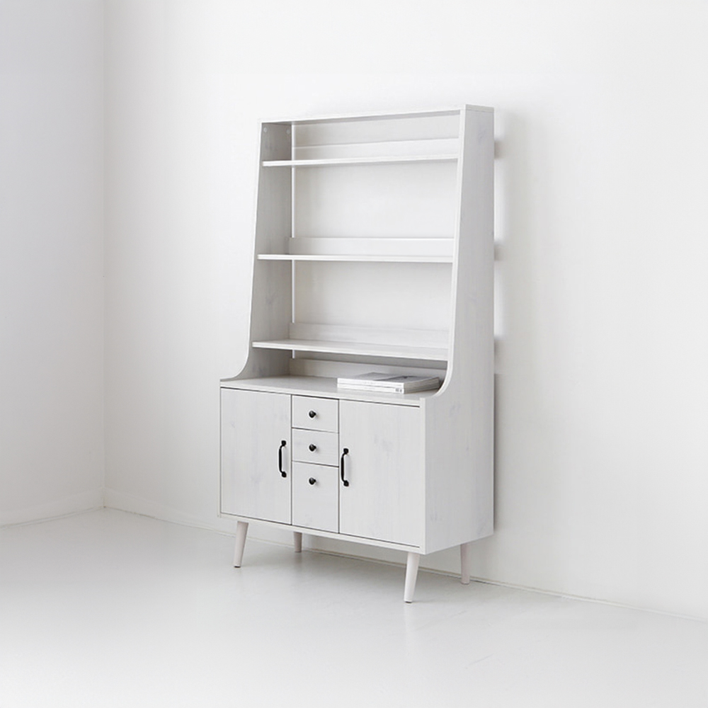 폴라보 콘솔수납장 CAM16090 900X400X1600MM, 5단, 화이트파인베니어 1603.6203