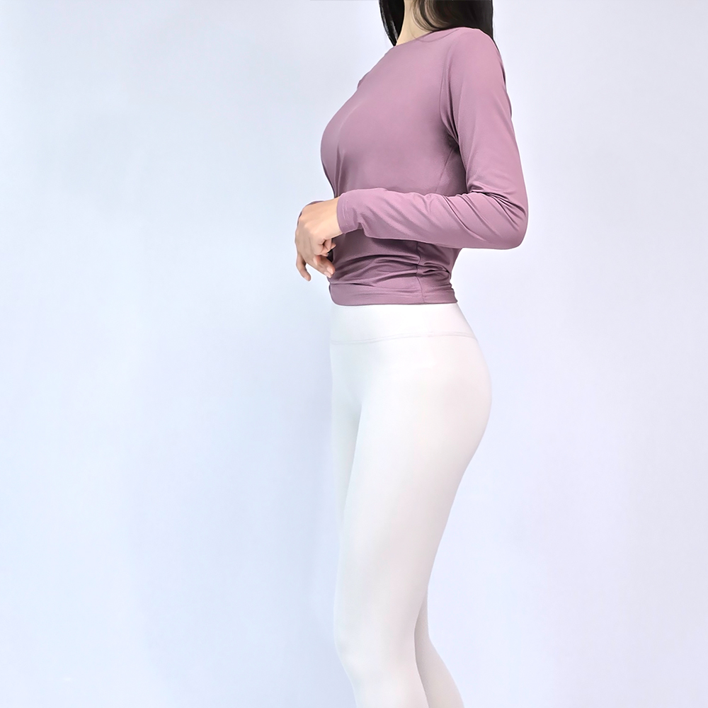 아나웨어 필라테스복 커버업티셔츠 롱슬리브 요가복 언발 옆트임 롱티 - 상세 이미지 5