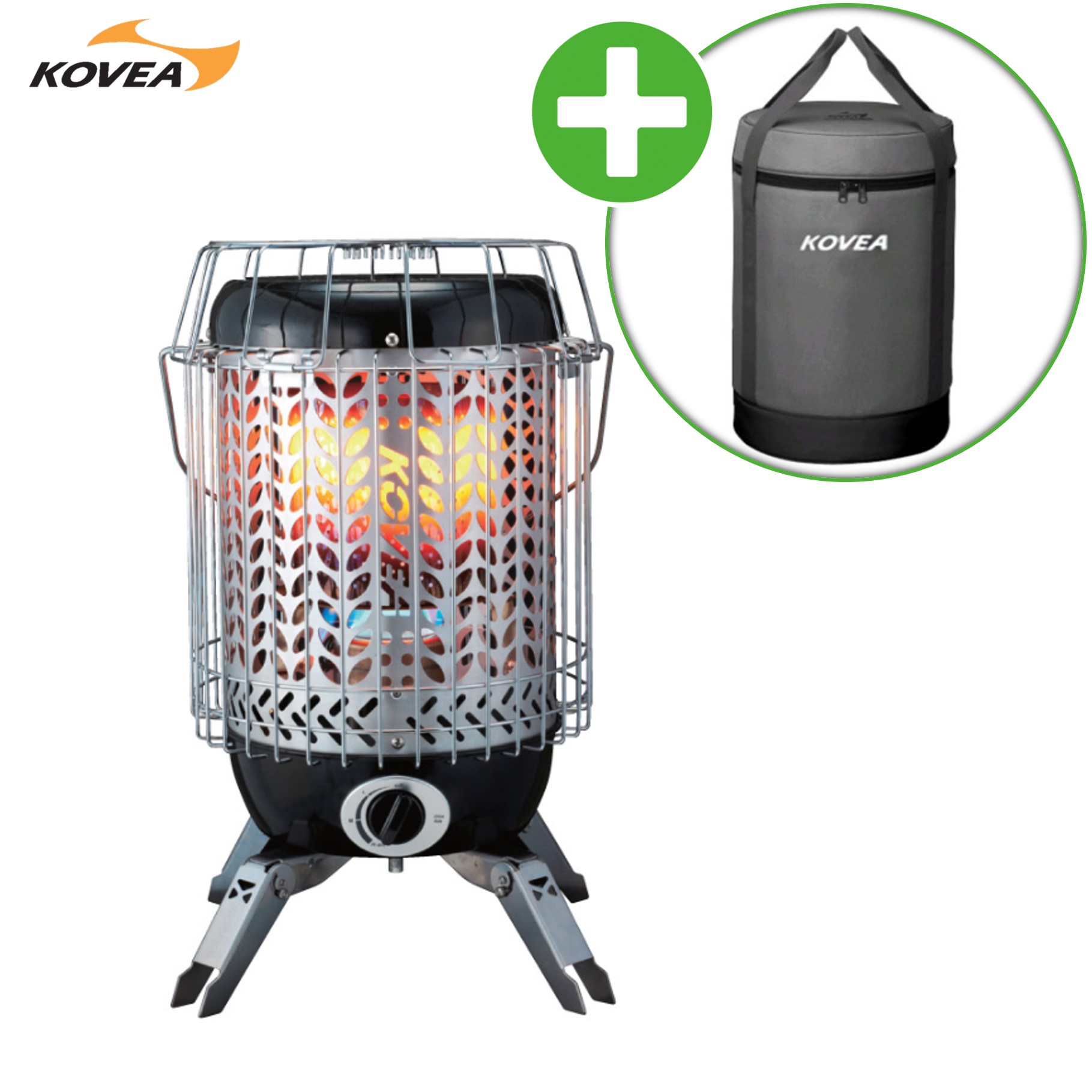 코베아 기가썬 LPG 히터+전용 가방 세트 캠핑 가스 난로 가정용 사무실용