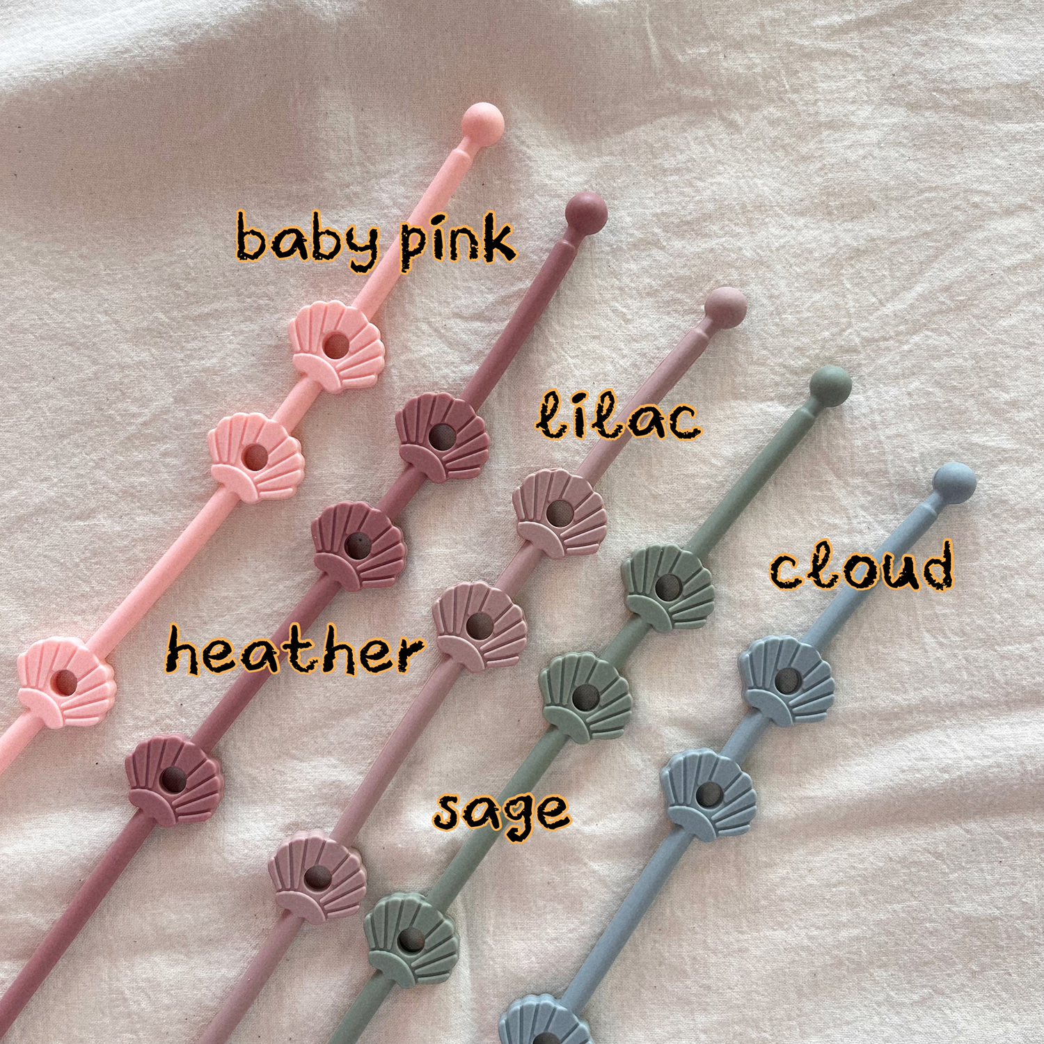 데니쉬스튜디오 실리콘 멀티 스트랩 신생아 클립 조개