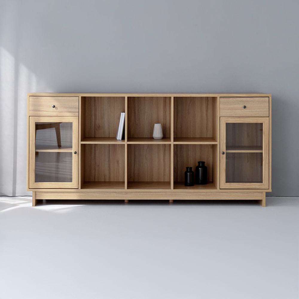 폴라보 콘솔수납장 21097 CAM97210 2100x400x973mm, 2단, 캄포어베니어 7941.4898