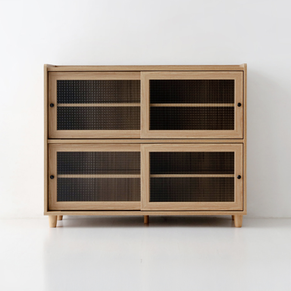 폴라보 수납장 넓은 4문 B형 1195x400x970mm, 2단, 캄포어베니어 4028.0070 - 메인 이미지