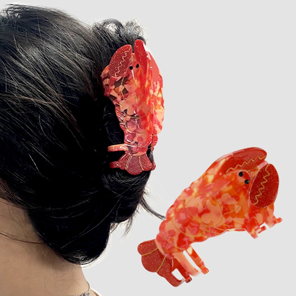 특이한 헤어집게 바다동물 머리집게핀 올림머리 악어핀 - 상품 이미지
