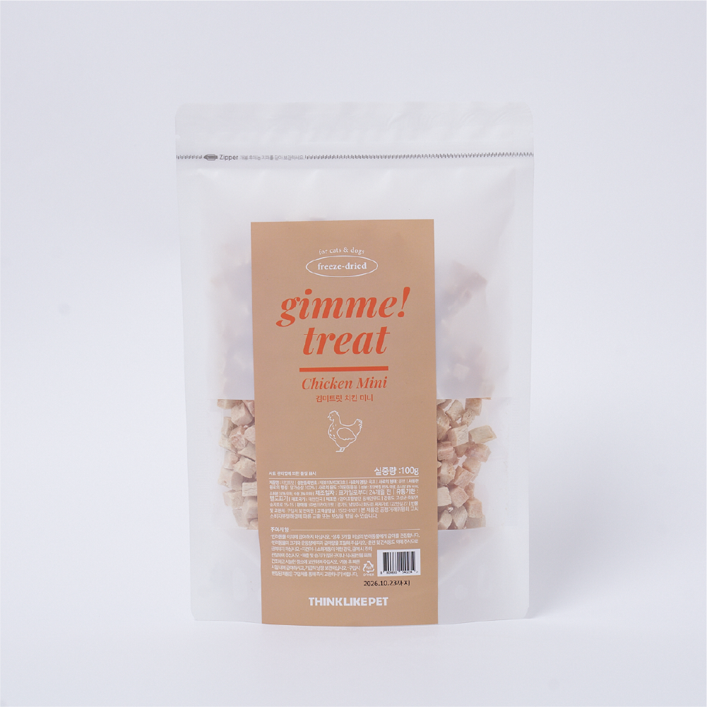 씽크라이크펫 김미트릿 강아지 고양이 동결건조간식 닭가슴살, 100g, 1개