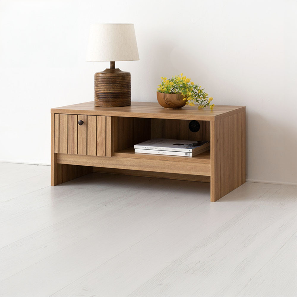 폴라보 TV거실장 좁은 1서랍 TFM3580L 800x400x350mm, 내추럴 - 상세 이미지 4