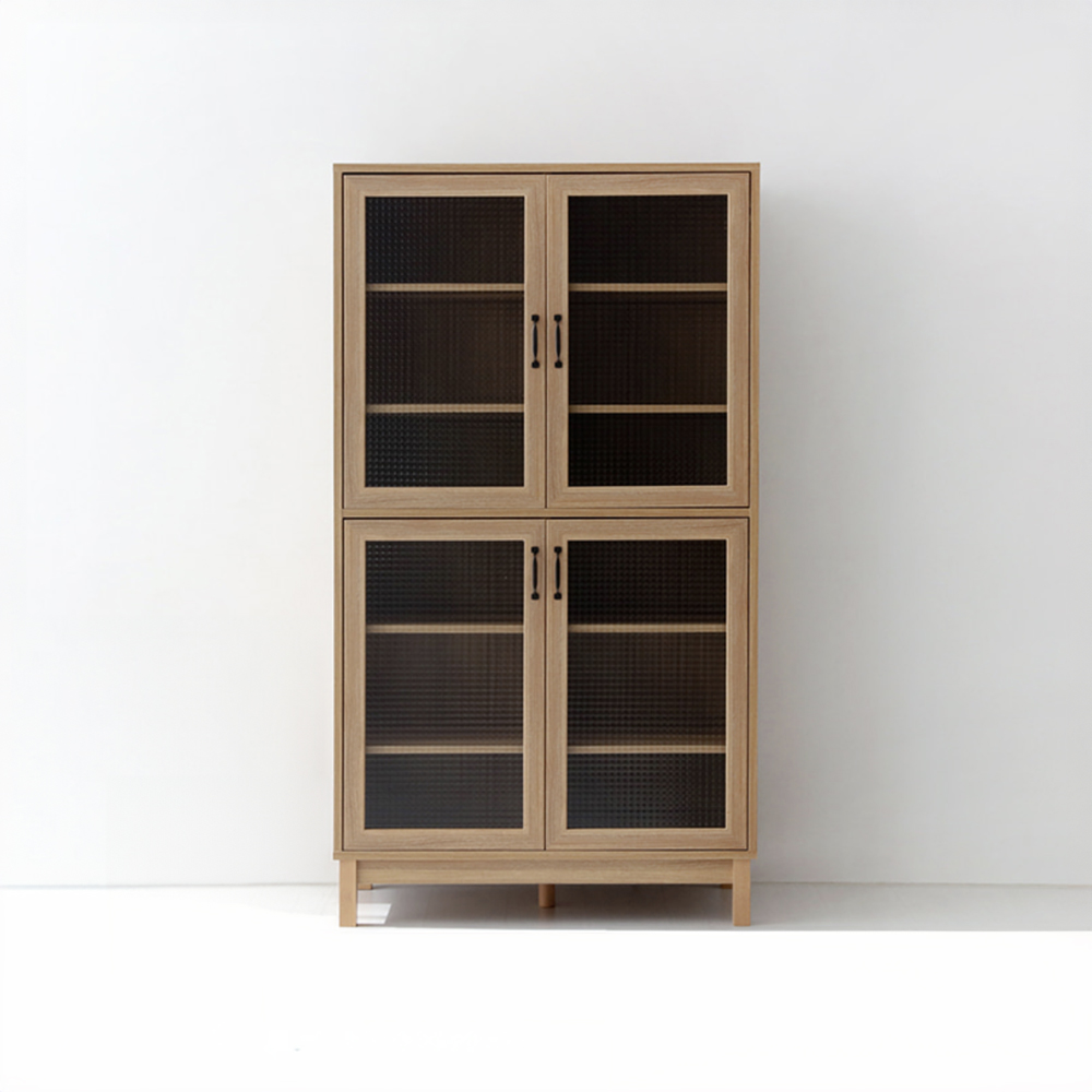 폴라보 선반수납장 4문 CHM180100CG 1000x520x1800mm, 2단, 캄포어베니어 0274.0282