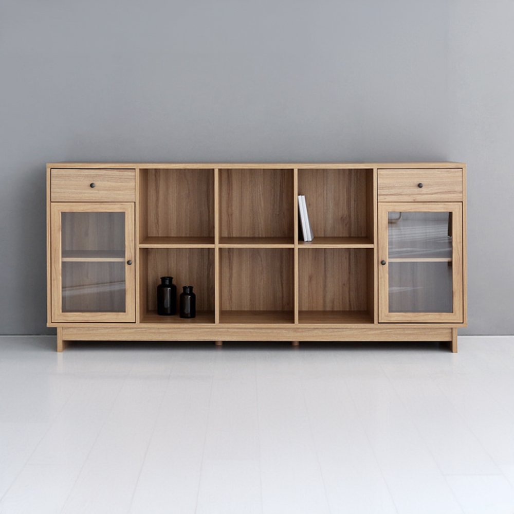 폴라보 콘솔수납장 21097 CAM97210 2100x400x973mm, 2단, 캄포어베니어 7941.4898