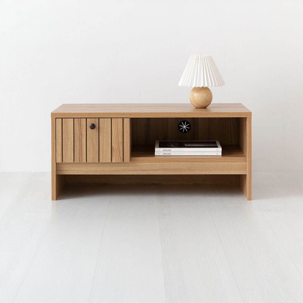 폴라보 TV거실장 좁은 1서랍 TFM3580L 800x400x350mm, 내추럴 - 상세 이미지 3