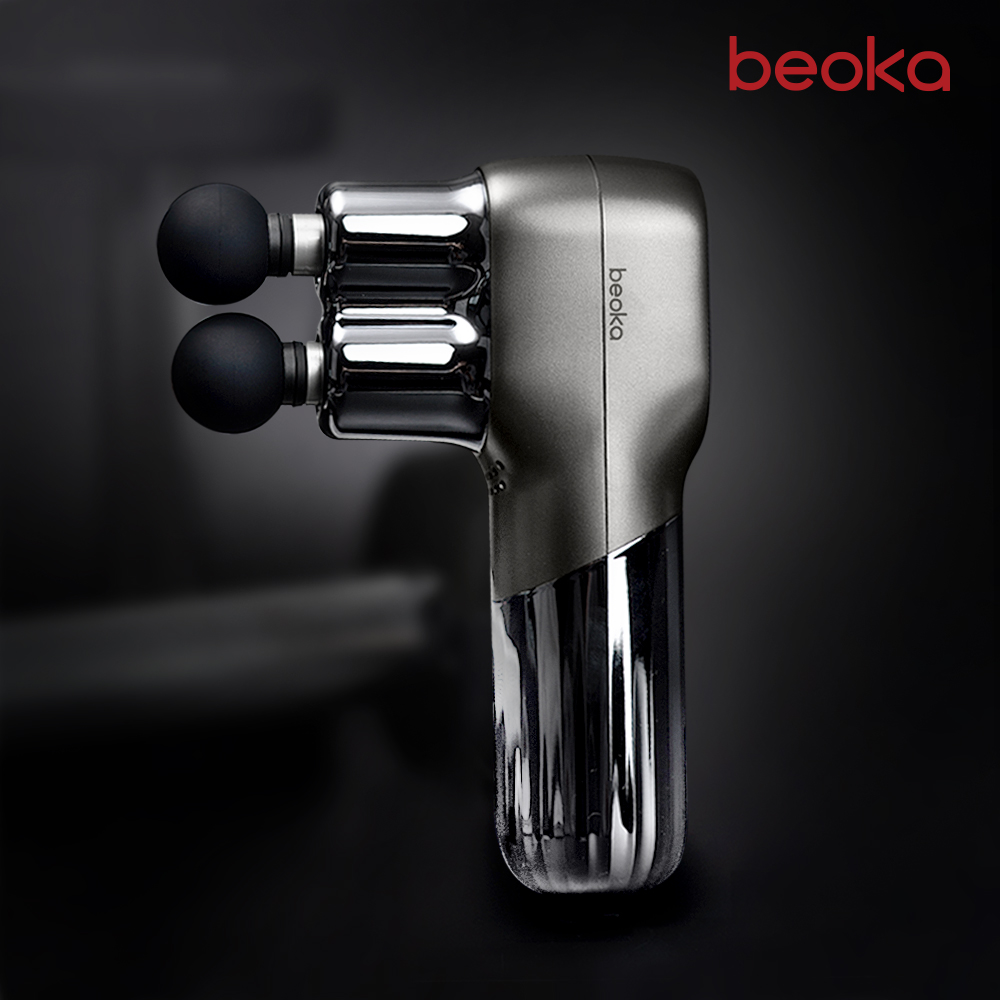 [비오카 코리아]F5 듀얼 헤드 액션 무선 마사지건/안마기 허리 목 승모근 어깨 마사지기