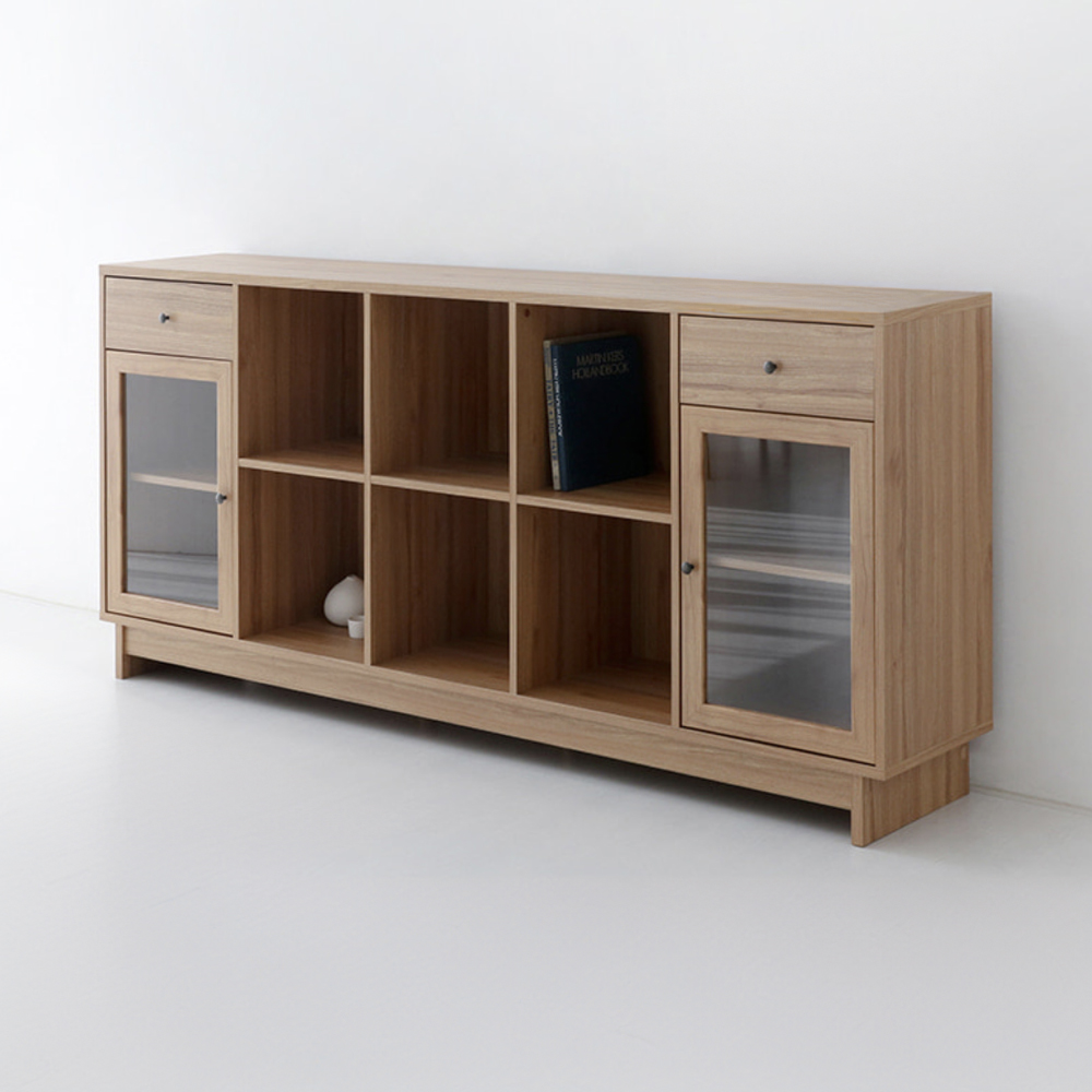 폴라보 콘솔수납장 21097 CAM97210 2100x400x973mm, 2단, 캄포어베니어 7941.4898