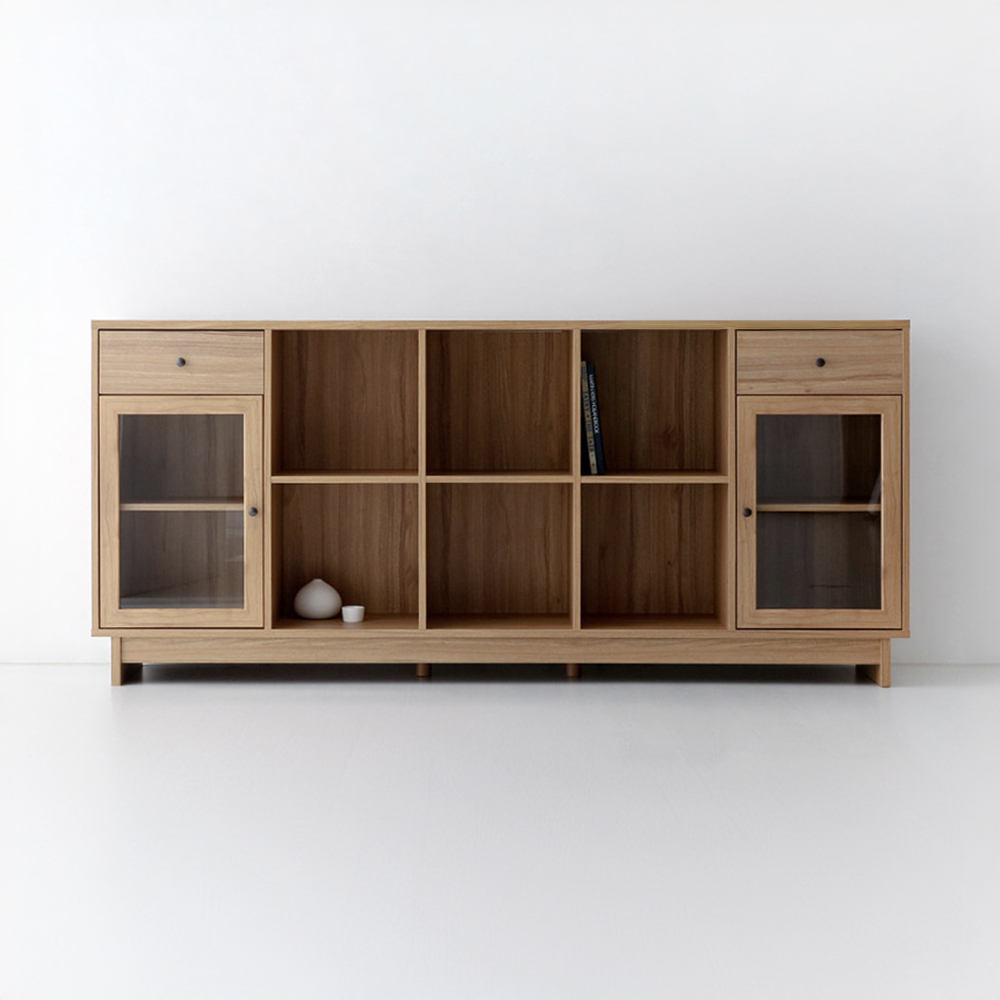 폴라보 콘솔수납장 21097 CAM97210 2100x400x973mm, 2단, 캄포어베니어 7941.4898