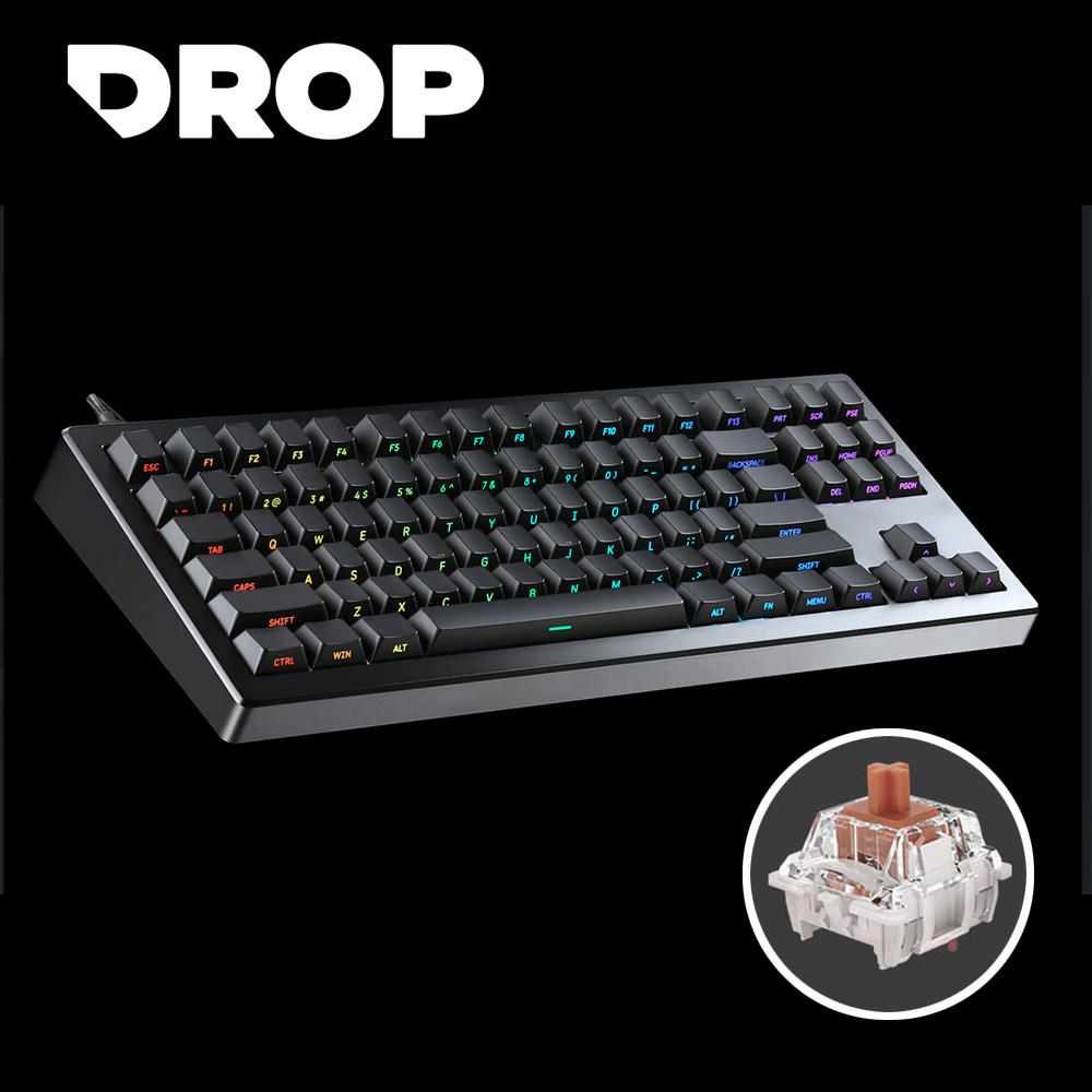 커세어 Drop CSTM80 RGB 핫스왑 텐키리스 기계식 키보드 갈축 - 메인 이미지