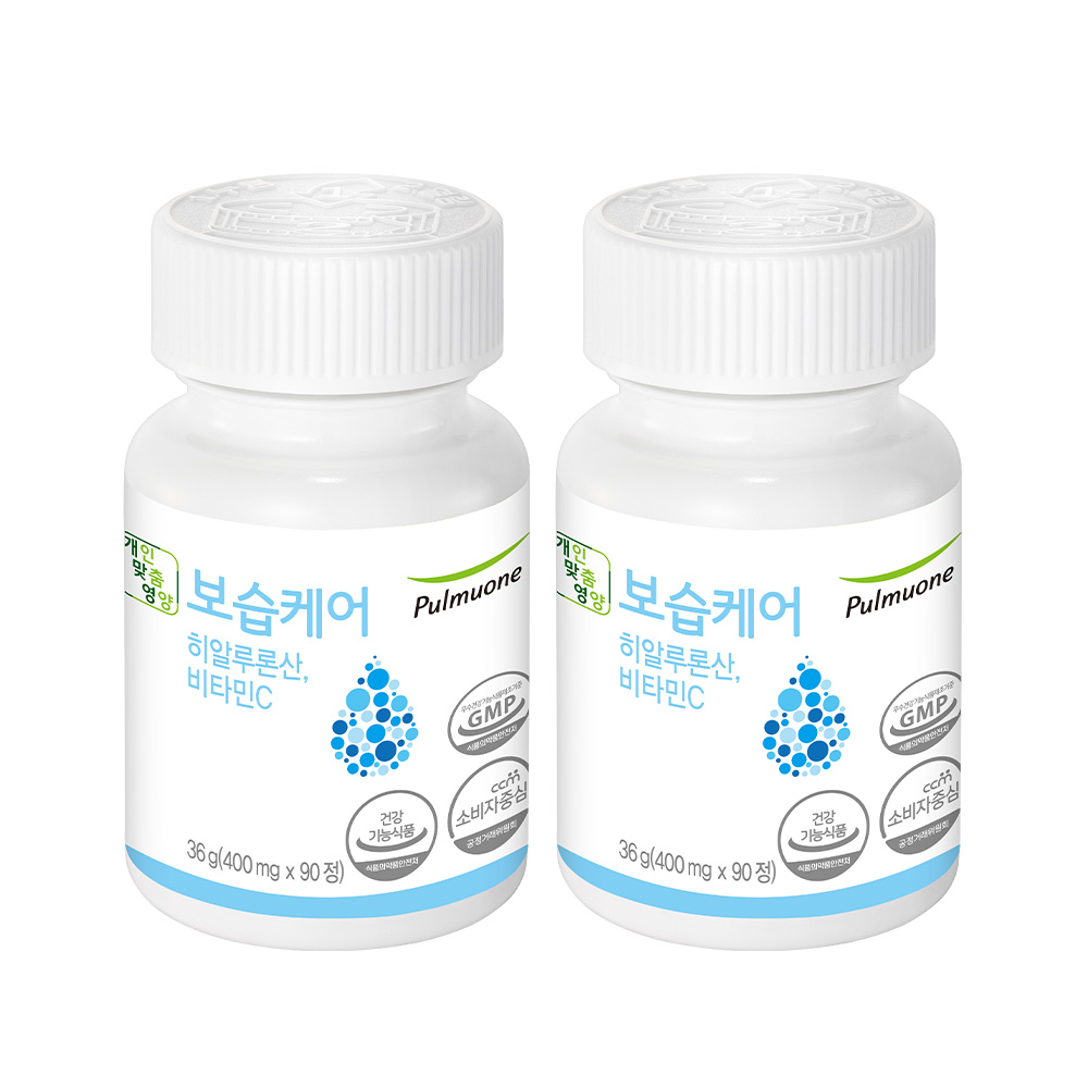 풀무원 보습케어  - 히알루론산 비타민C 피부 보습 90정, 2개