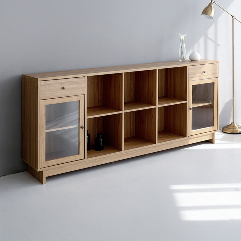 폴라보 콘솔수납장 21097 CAM97210 2100x400x973mm, 2단, 캄포어베니어 7941.4898