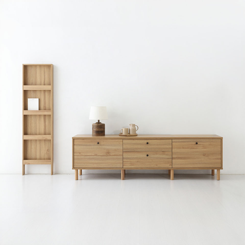 폴라보 TV거실장 서랍형 TBM54190D 1900x395x540mm, 캄포어베니어 0439.3204