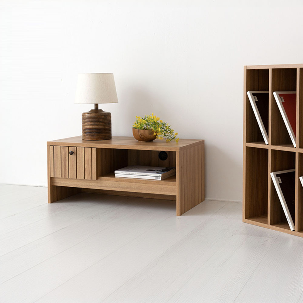 폴라보 TV거실장 좁은 1서랍 TFM3580L 800x400x350mm, 내추럴 - 상세 이미지 5