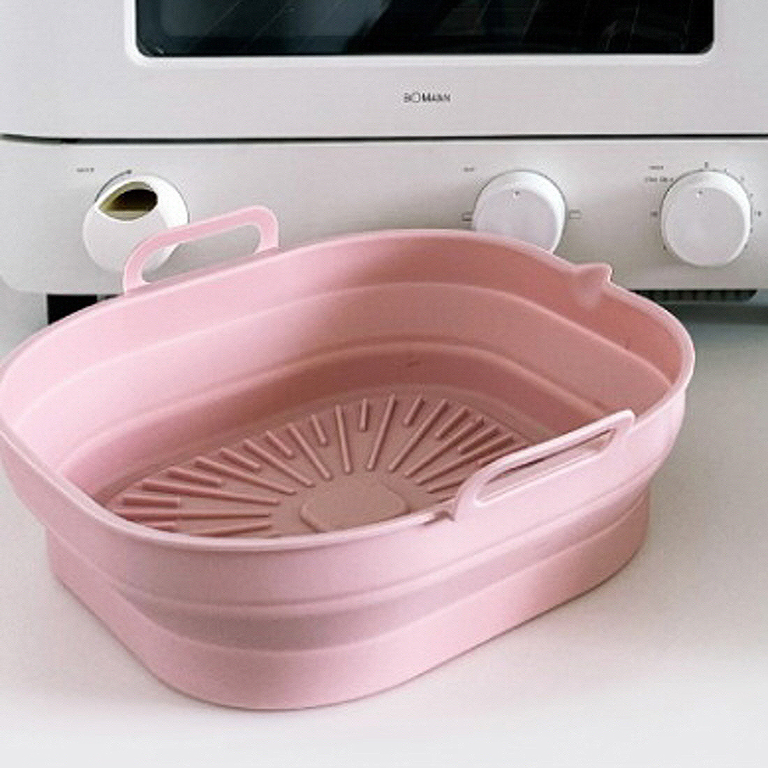 폴딩 에어프라이어그릇 실리콘 에어프라이 그릇 오븐용트레이 전자레인지 용기