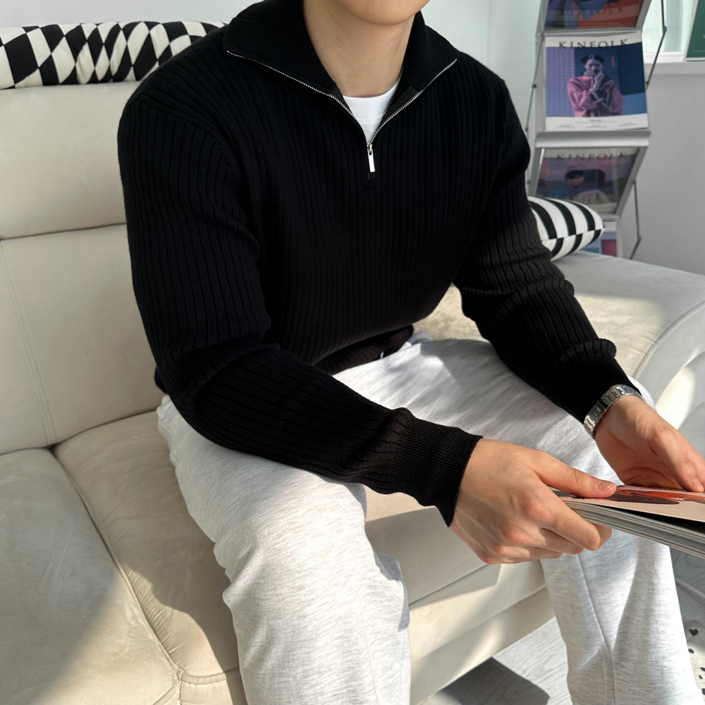 반집업니트 머슬핏니트 하프집업니트 이미지 4