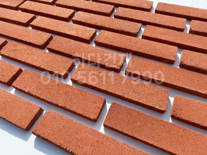 컬러 모노타일 240x60x17T 레드 / 하다건재 모노벽돌타일