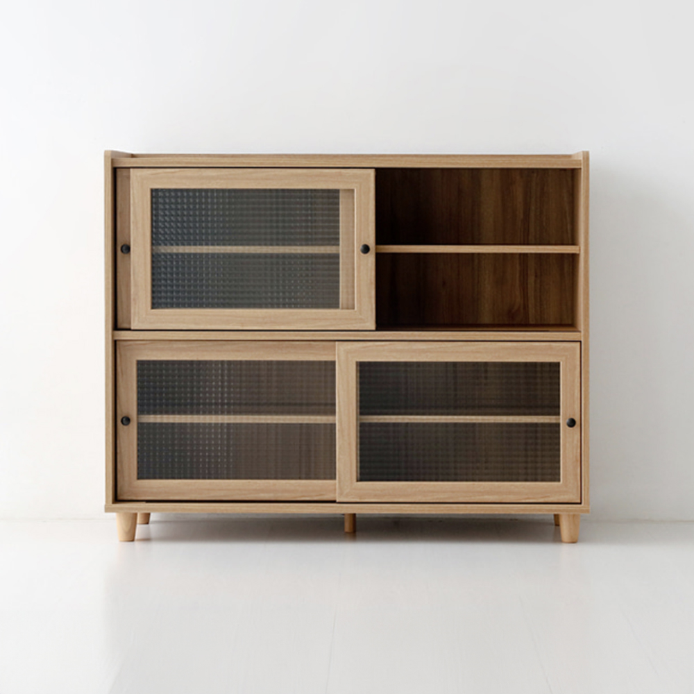 폴라보 수납장 넓은 4문 B형 1195x400x970mm, 2단, 캄포어베니어 4028.0070 이미지 6
