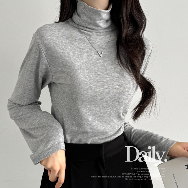 겨울 부드러움 소장필수 비침없는 기본 목폴라 티셔츠 - 상세 이미지 3