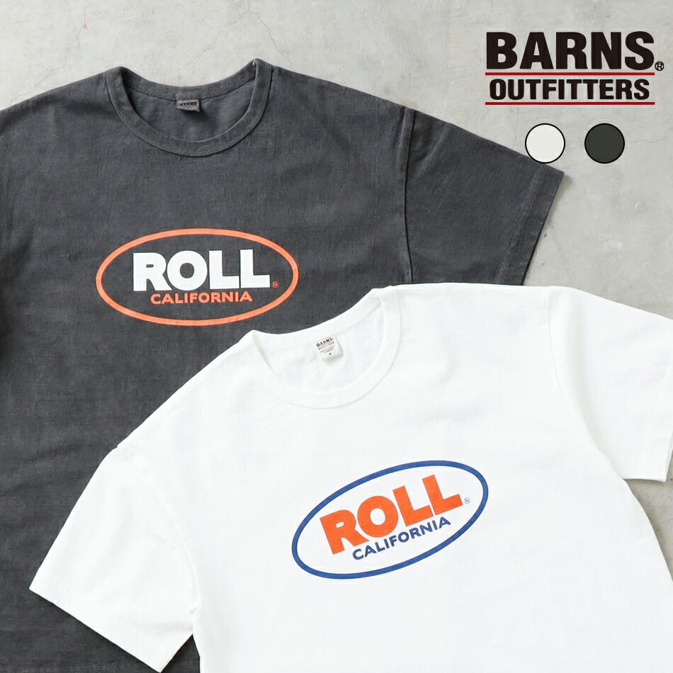 반스 아웃피터스 ROLL 프린트 헤비웨이트 반팔 티셔츠 br-24301 화이트 블랙 - 메인 이미지