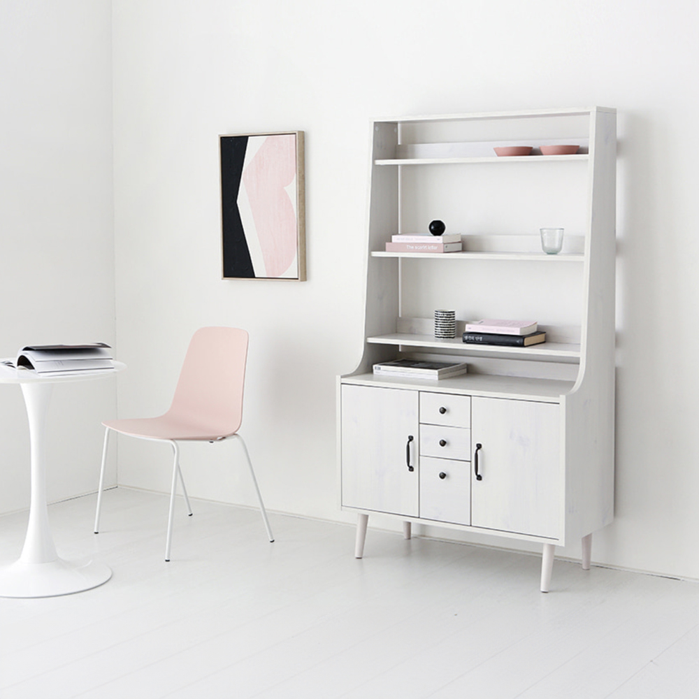 폴라보 콘솔수납장 CAM16090 900X400X1600MM, 5단, 화이트파인베니어 1603.6203