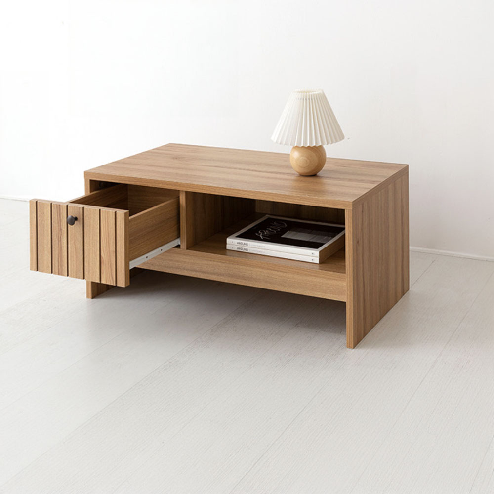 폴라보 TV거실장 좁은 1서랍 TFM3580L 800x400x350mm, 내추럴 - 상세 이미지 4