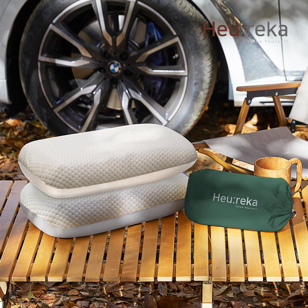 휴레카 리뉴얼 양면커버 캠핑베개 따뜻한 차박 경추 메모리폼 항균 방수 사계절 휴대용 백패킹[국내생산]