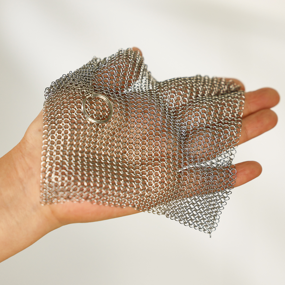 스텐링 철 수세미 반영구 제로웨이스트 316L 텀블러 세척수세미 12x12cm