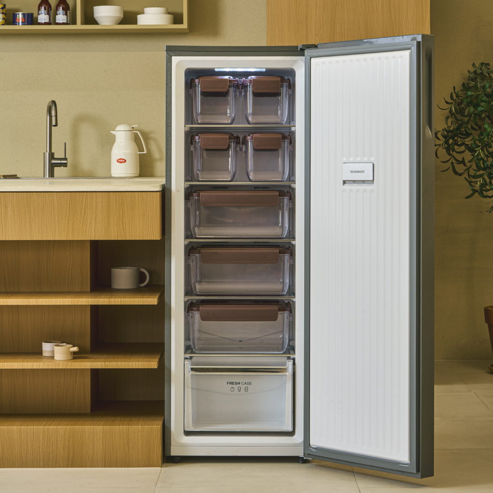 풀무원 김치냉장고 120L 매트글라스 화이트 KS120DG1YY + 전체김치통 (전용 김치통 4.5L 4개 + 9L 3개) - 상세 이미지 5