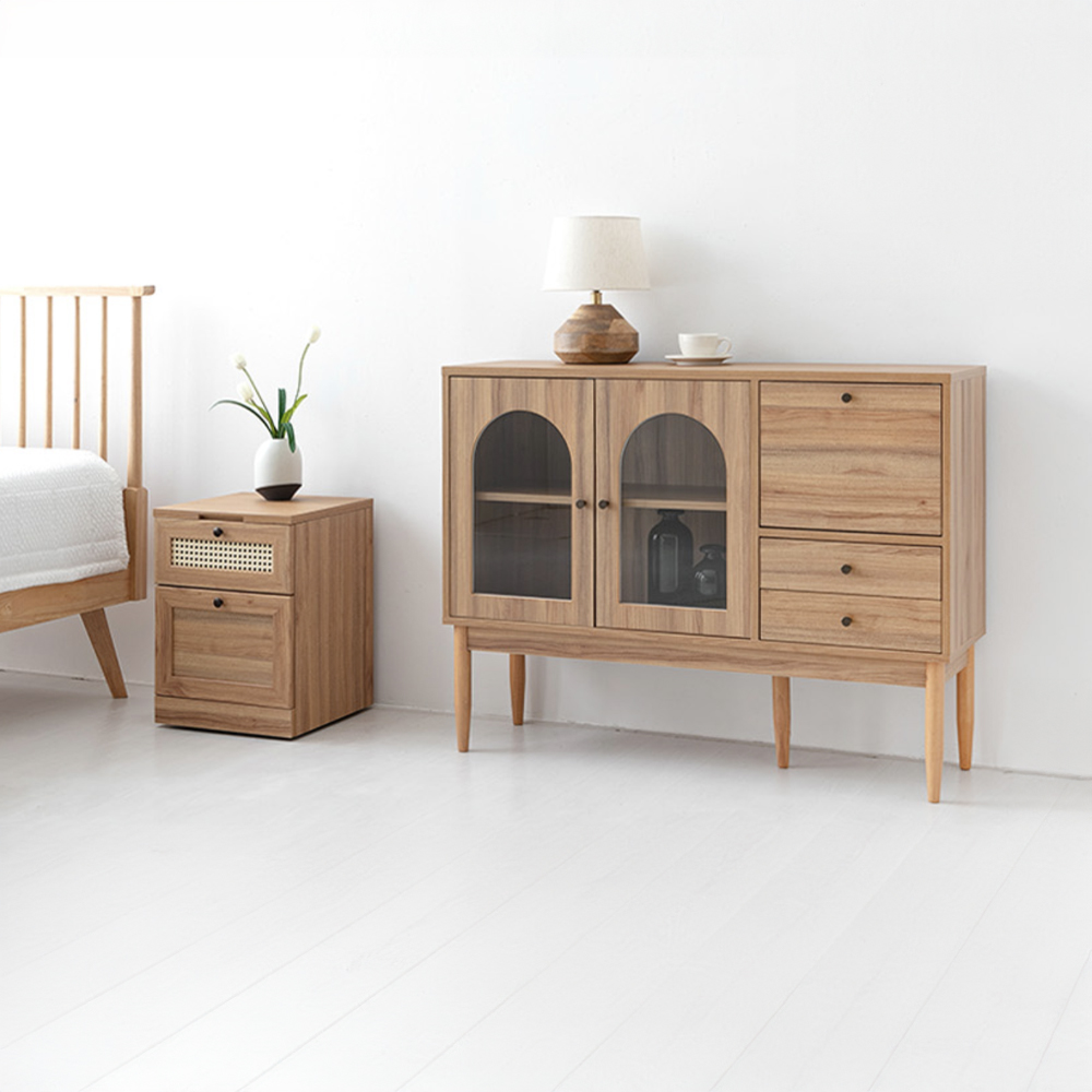 폴라보 3문2서랍 수납장 CHM90120 1195x350x900mm, 3단, 캄포어베니어 7147.2622