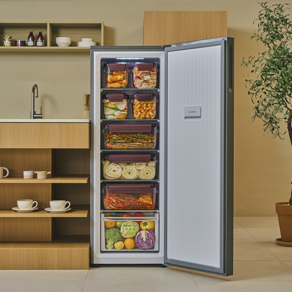 풀무원 김치냉장고 120L 매트글라스 화이트 KS120DG1YY + 전체김치통 (전용 김치통 4.5L 4개 + 9L 3개) - 상세 이미지 3